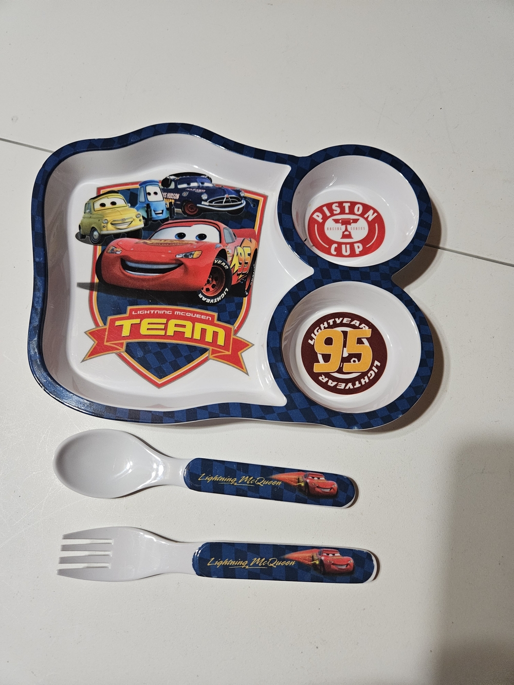 Lightning McQueen Kids Plate and Utensil Set